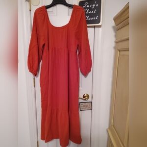 Women's Orange Midi Dress XXL